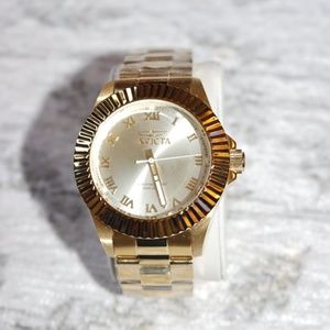 Men's Stainless Steel Gold tone Invicta watch